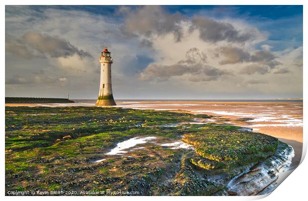 New Brighton Lighthouse on the Wirral Print by Kevin Smith
