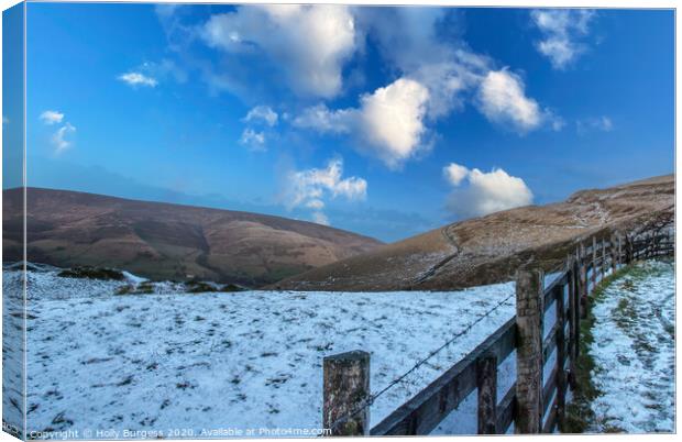 Mam Tor leading to Edale,  Canvas Print by Holly Burgess