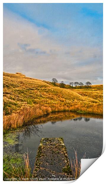Ogden Reservoir hillside Print by Kevin Smith