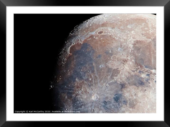 Moon in Colour Framed Mounted Print by Karl McCarthy