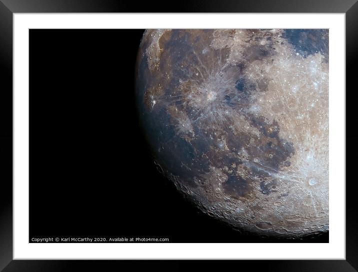 Moon in Colour Framed Mounted Print by Karl McCarthy