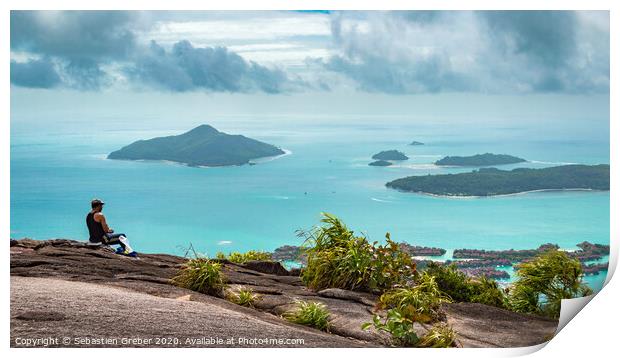 Local admiring the Copolia Trail Summit view Print by Sebastien Greber