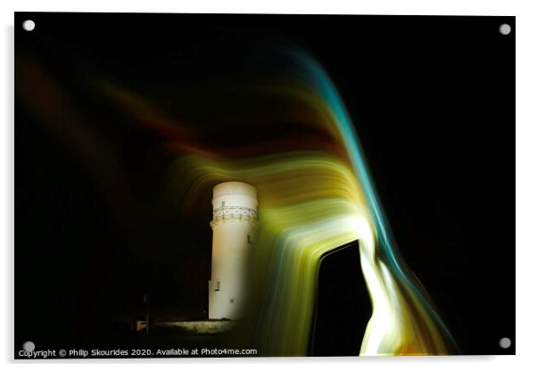 Hunstanton lightpainting  Acrylic by Philip Skourides