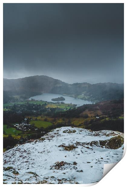 Snow capped summit  Print by Jonny Gios