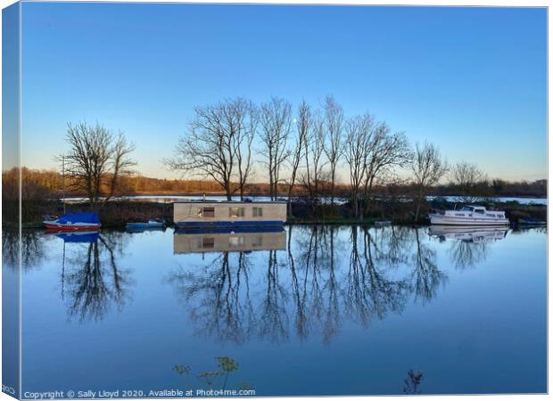 Reflections on The Yare, Norfolk Canvas Print by Sally Lloyd