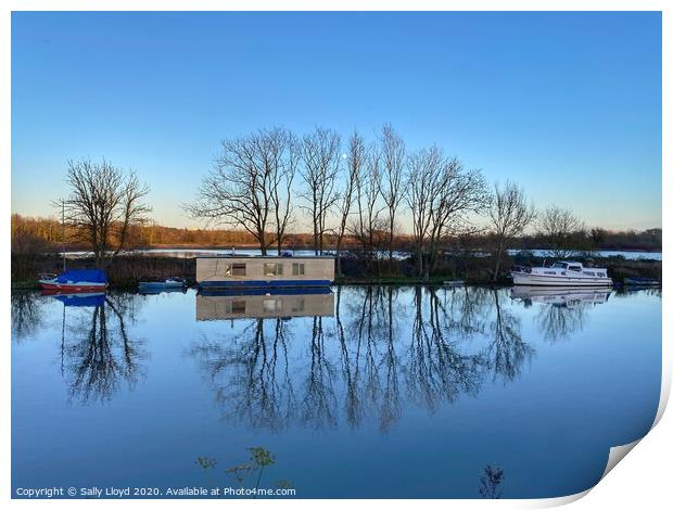 Reflections on The Yare, Norfolk Print by Sally Lloyd