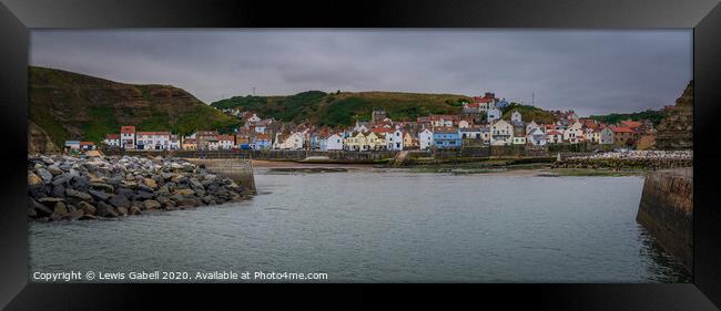 Staithes, UK, Panoramic view from the Harbour Framed Print by Lewis Gabell