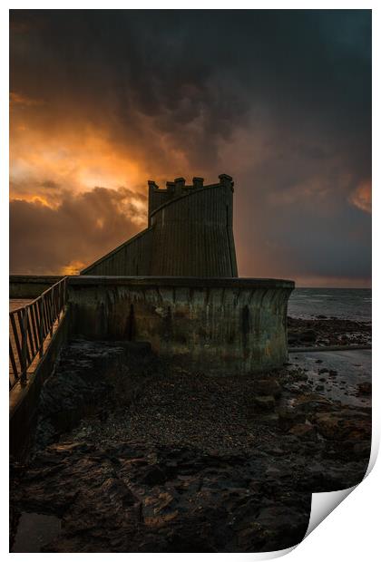 Saltcoats Bathing Ponds Sunset #2 Print by Chris Wright