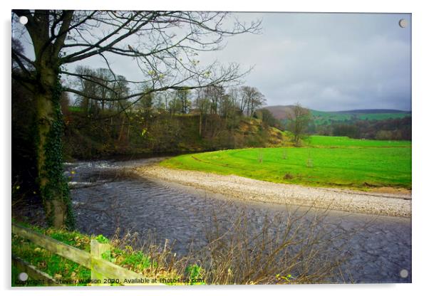 The River Wharfe Acrylic by Steven Watson