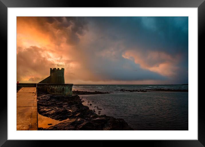Saltcoats Bathing Ponds Sunset #3 Framed Mounted Print by Chris Wright