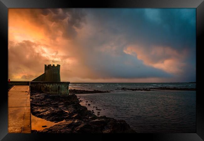Saltcoats Bathing Ponds Sunset #3 Framed Print by Chris Wright