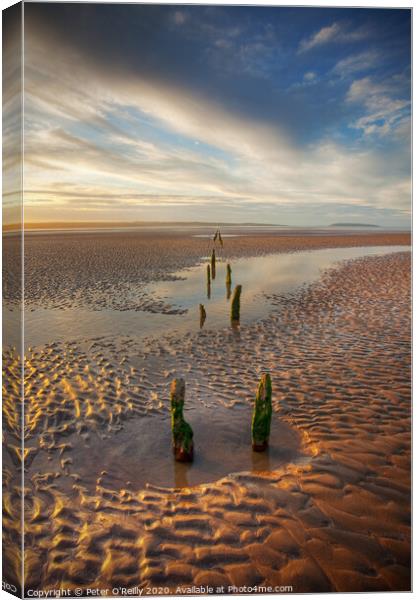 Jetty Remains, Penmaenmawr Beach Canvas Print by Peter O'Reilly