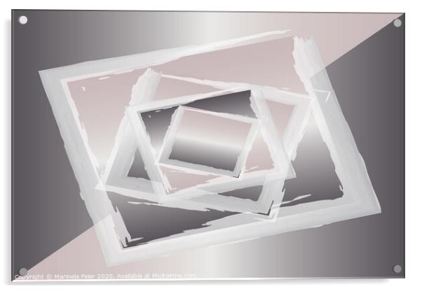 Smoky quartz gray Acrylic by Marinela Feier
