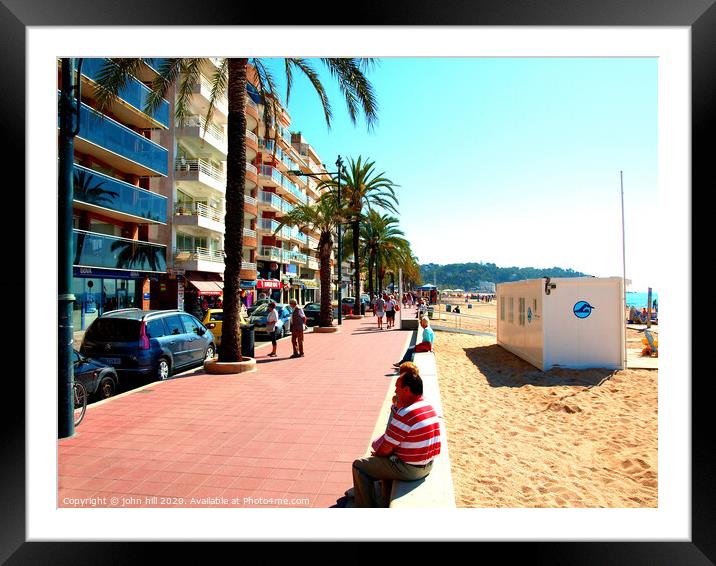 Lloret De Mar promenade in Spain. Framed Mounted Print by john hill