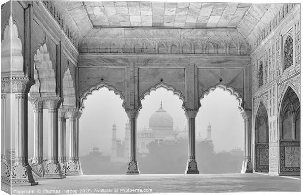 Taj Mahal Canvas Print by Thomas Herzog