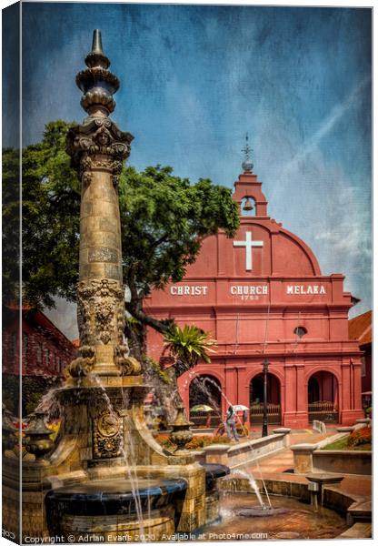 Christ Church Malacca Malaysia Canvas Print by Adrian Evans
