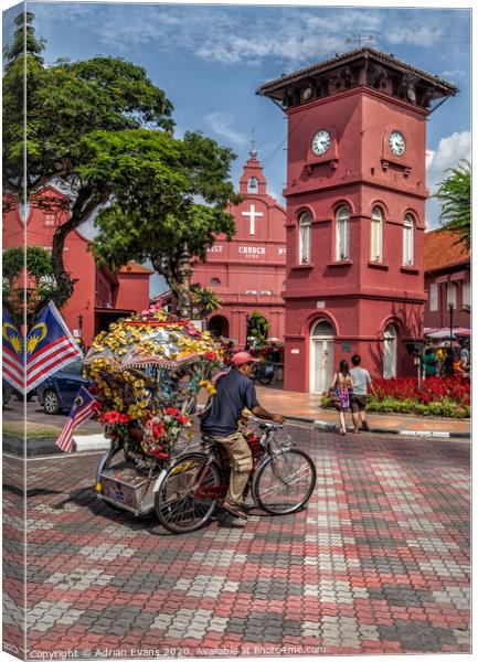 Red Square Malacca Malaysia Canvas Print by Adrian Evans