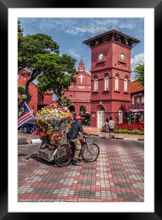 Red Square Malacca Malaysia Framed Mounted Print by Adrian Evans