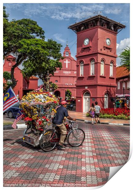 Red Square Malacca Malaysia Print by Adrian Evans