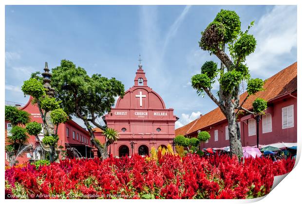 Melaka Red Square Malaysia Print by Adrian Evans