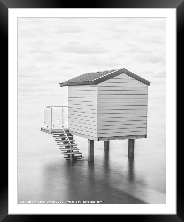 Osea View Beach Hut Framed Mounted Print by Sarah Smith