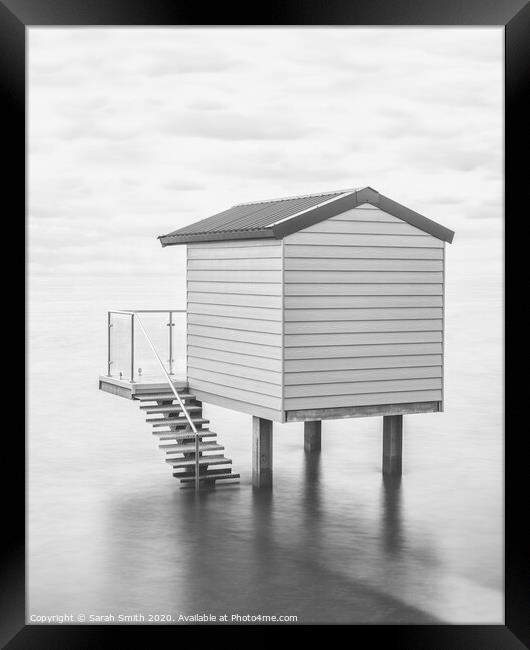 Osea View Beach Hut Framed Print by Sarah Smith