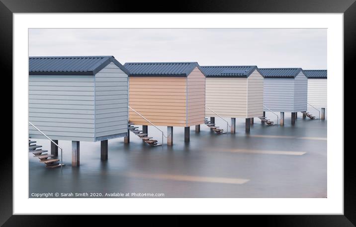 Beach Huts at Osea View Framed Mounted Print by Sarah Smith