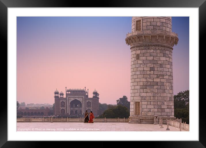Taj Mahal Framed Mounted Print by Thomas Herzog