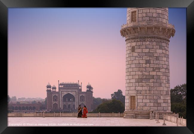 Taj Mahal Framed Print by Thomas Herzog