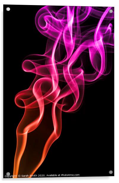 Colourful Smoke Pattern Acrylic by Sarah Smith