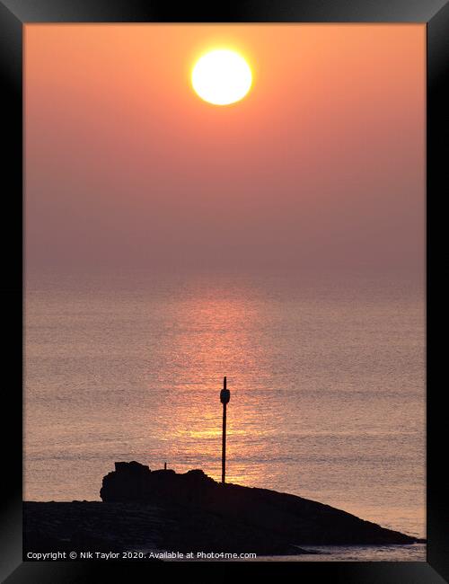Barrel Rock at sunset, Framed Print by Nik Taylor
