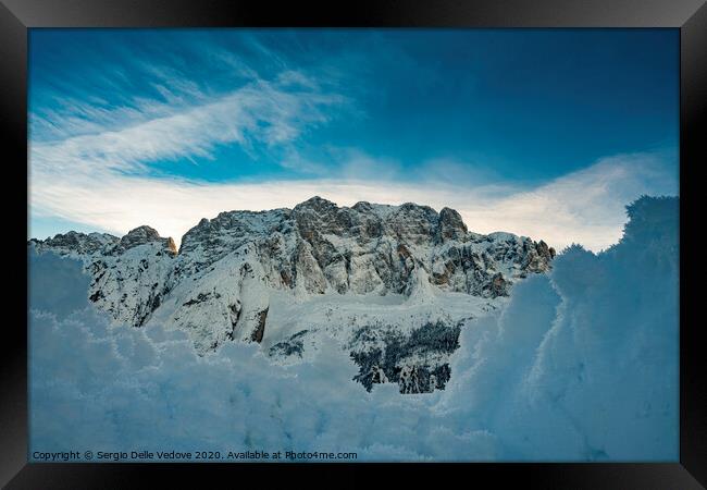 Jof di Montasio mount in winter Framed Print by Sergio Delle Vedove