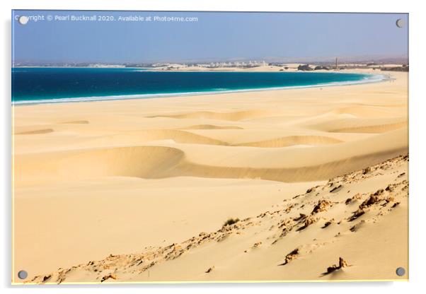Praia de Chaves Dunes Cape Verde Acrylic by Pearl Bucknall