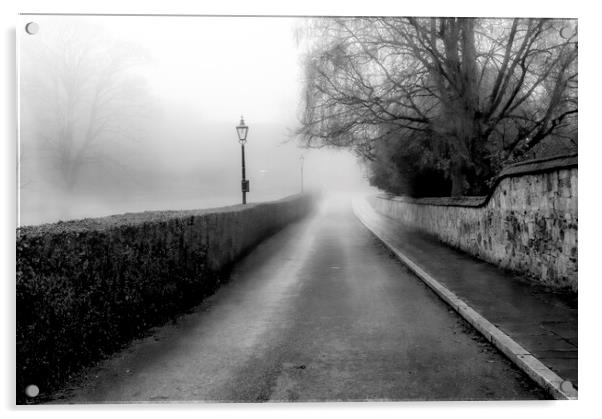 Foggy Road Acrylic by Kelly Bailey