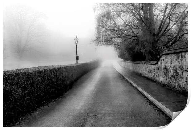 Foggy Road Print by Kelly Bailey