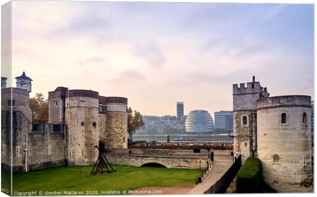 Tower of London and City Hall Canvas Print by Gordon Maclaren