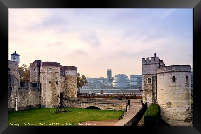 Tower of London and City Hall Framed Print by Gordon Maclaren