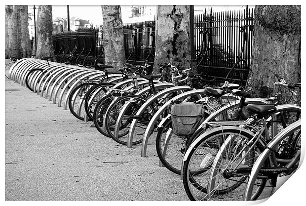 Bicycle Park Print by Karen Martin