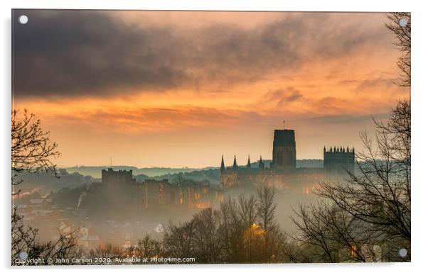 Mystical Morning at Durham Cathedral Acrylic by John Carson