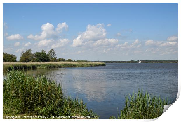 Summer at Horsey Mere. Print by Christopher Keeley