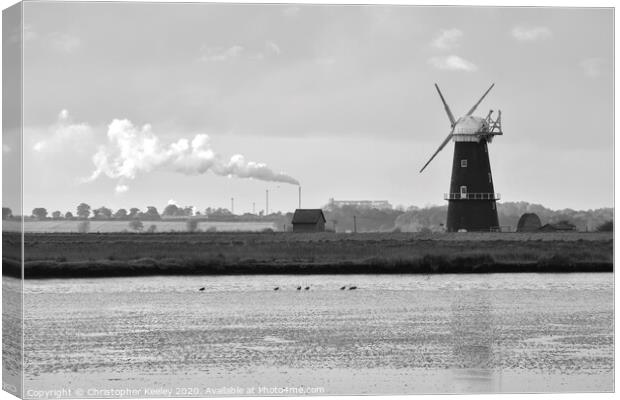 Berney Arms windmill Canvas Print by Christopher Keeley