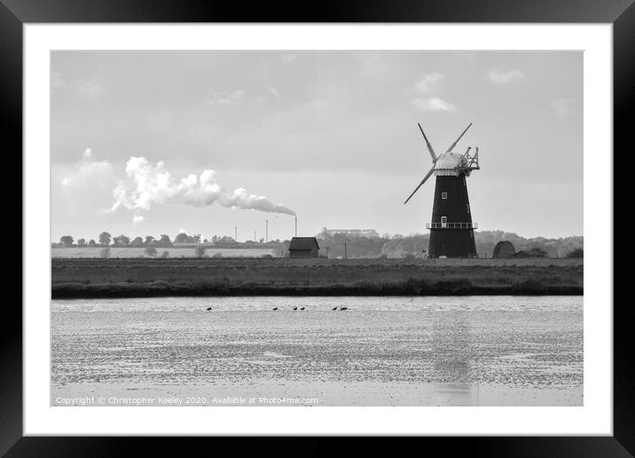 Berney Arms windmill Framed Mounted Print by Christopher Keeley