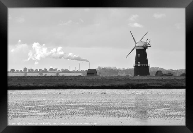 Berney Arms windmill Framed Print by Christopher Keeley