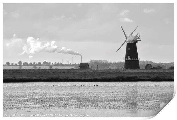 Berney Arms windmill Print by Christopher Keeley