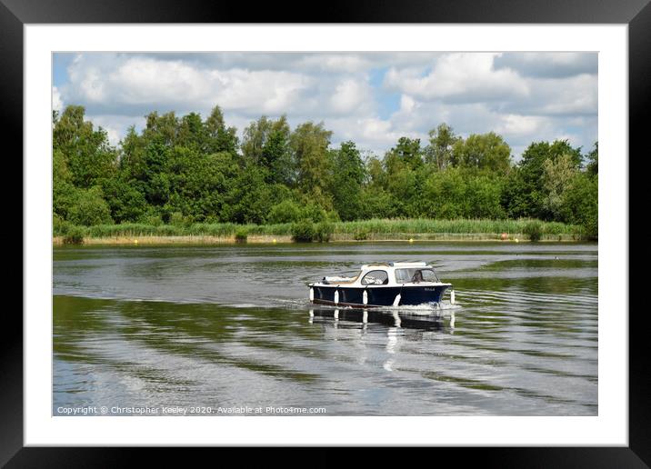 Boating on the Norfolk Broads Framed Mounted Print by Christopher Keeley