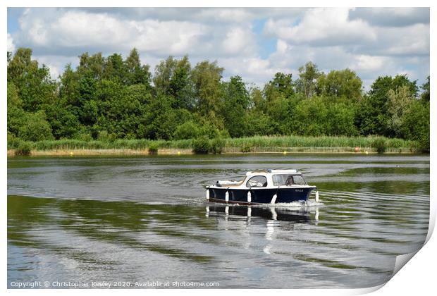 Boating on the Norfolk Broads Print by Christopher Keeley