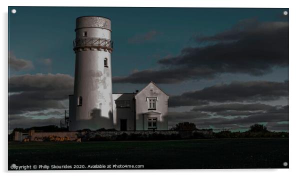 Hunstanton Lighthouse Acrylic by Philip Skourides