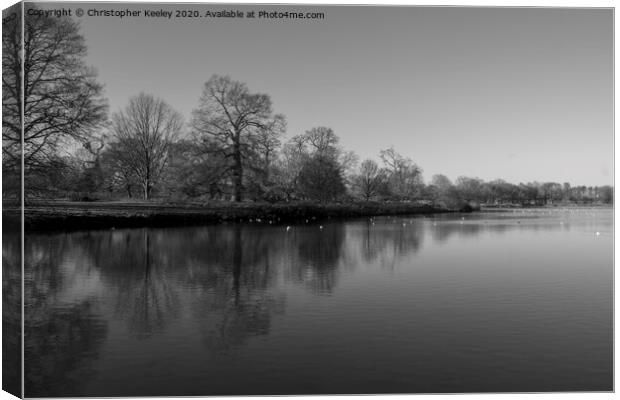 Blickling lake  Canvas Print by Christopher Keeley