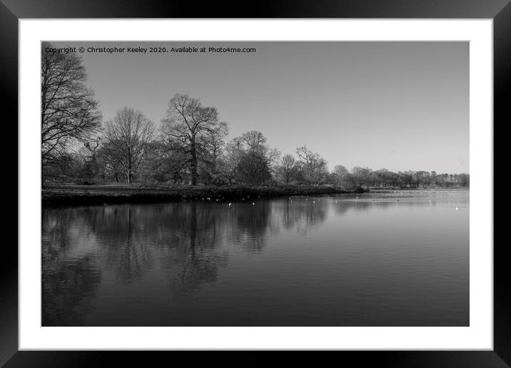 Blickling lake  Framed Mounted Print by Christopher Keeley