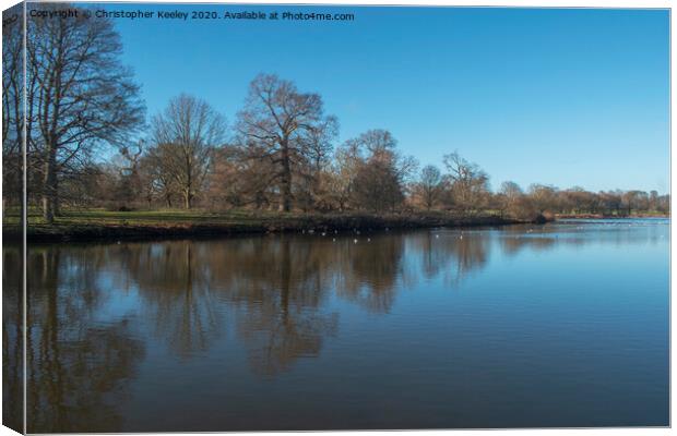 Blickling lake  Canvas Print by Christopher Keeley
